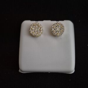 Cluster Stud Earrings | 8mm | 0.518 CTW | 925 Silver on Gold Vermeil